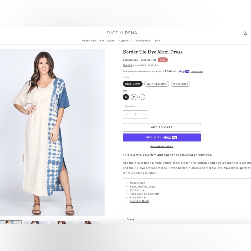 NWT Gauze Tie Dye Maxi Dress